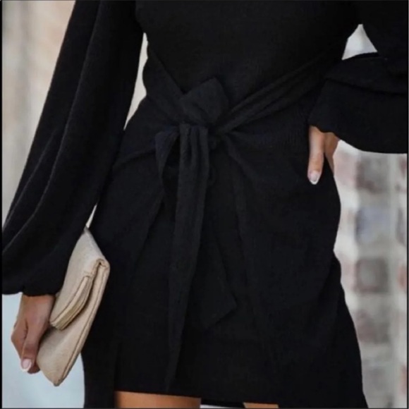 Vici Esme ballon sleeve tie front knit dress - Picture 4 of 10